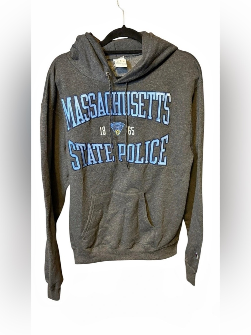 Champion Massachusetts State Police Hoodie Gray Medium Embroidered 1865